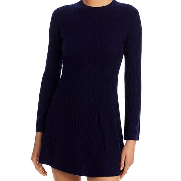 Aqua Cashmere Navy Contour Ribbed Mini Dress - Size XXL - Picture 1 of 5